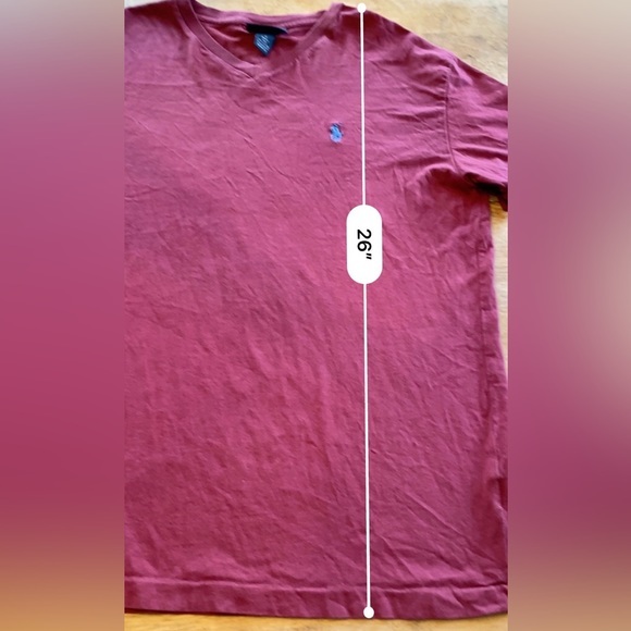 Polo by Ralph Lauren Men’s Small Maroon V-Neck 100% Cotton Short Sleeve T-Shirt - Picture 6 of 10